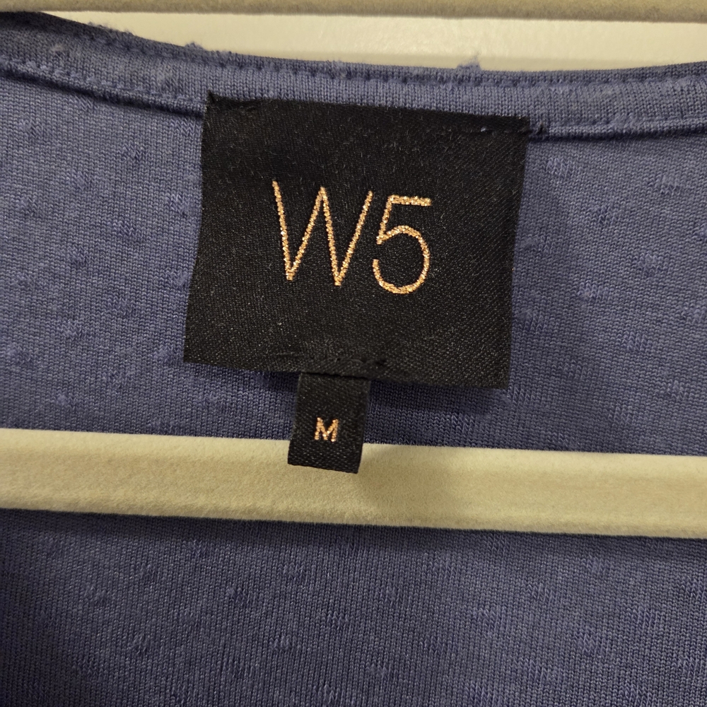 W5 Women's‎ Blue Textured Button-Up Top - Picture 3 of 8